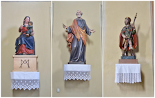 Statue della Madonna, San Pietro e San Rocco